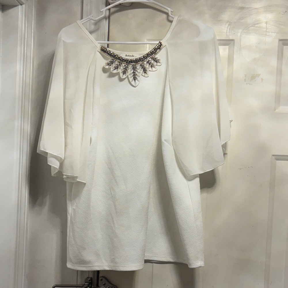 White Embellished Women's Top
